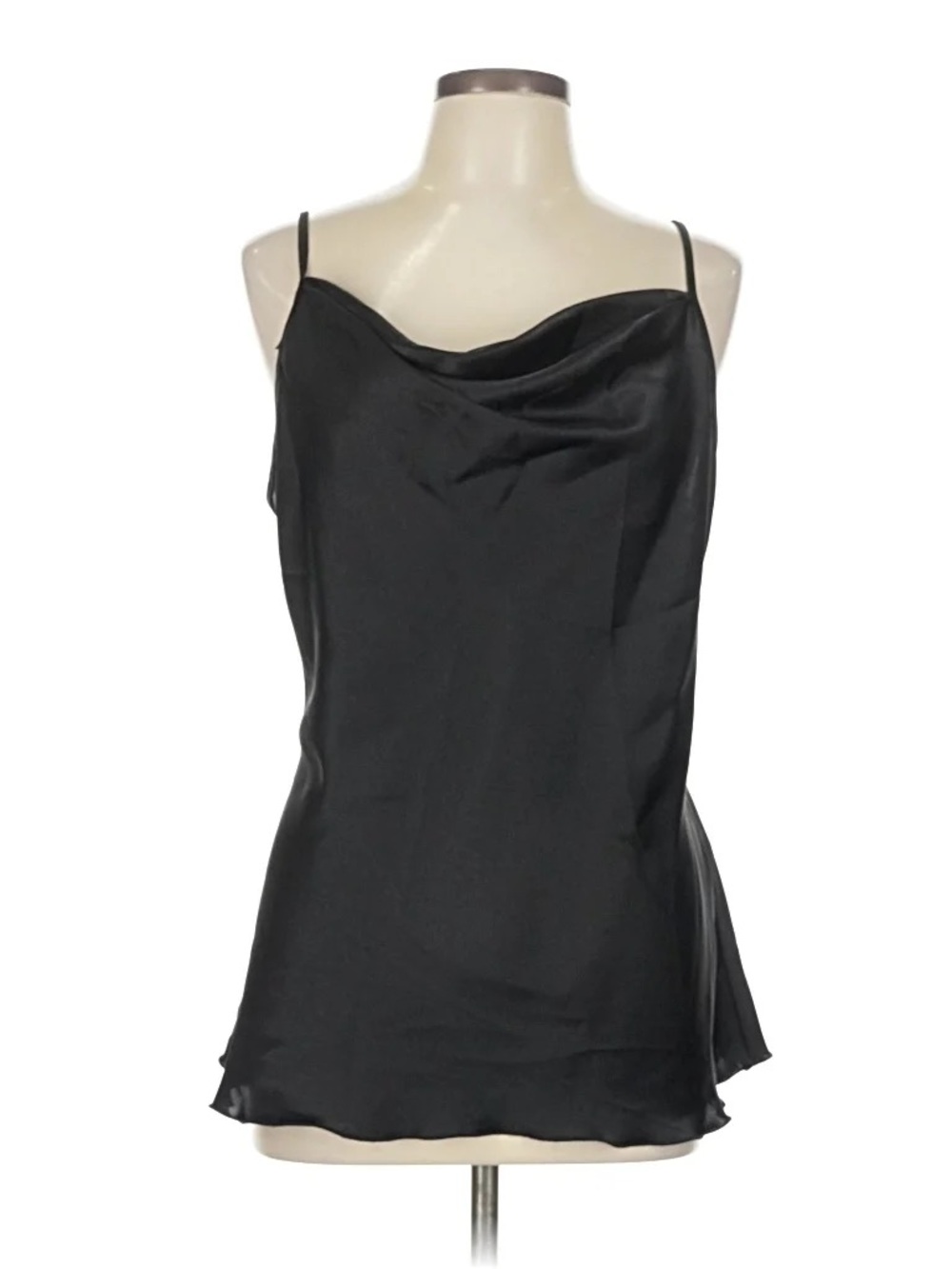 Annalee + Hope Black Satin Cowl Neck Camisole